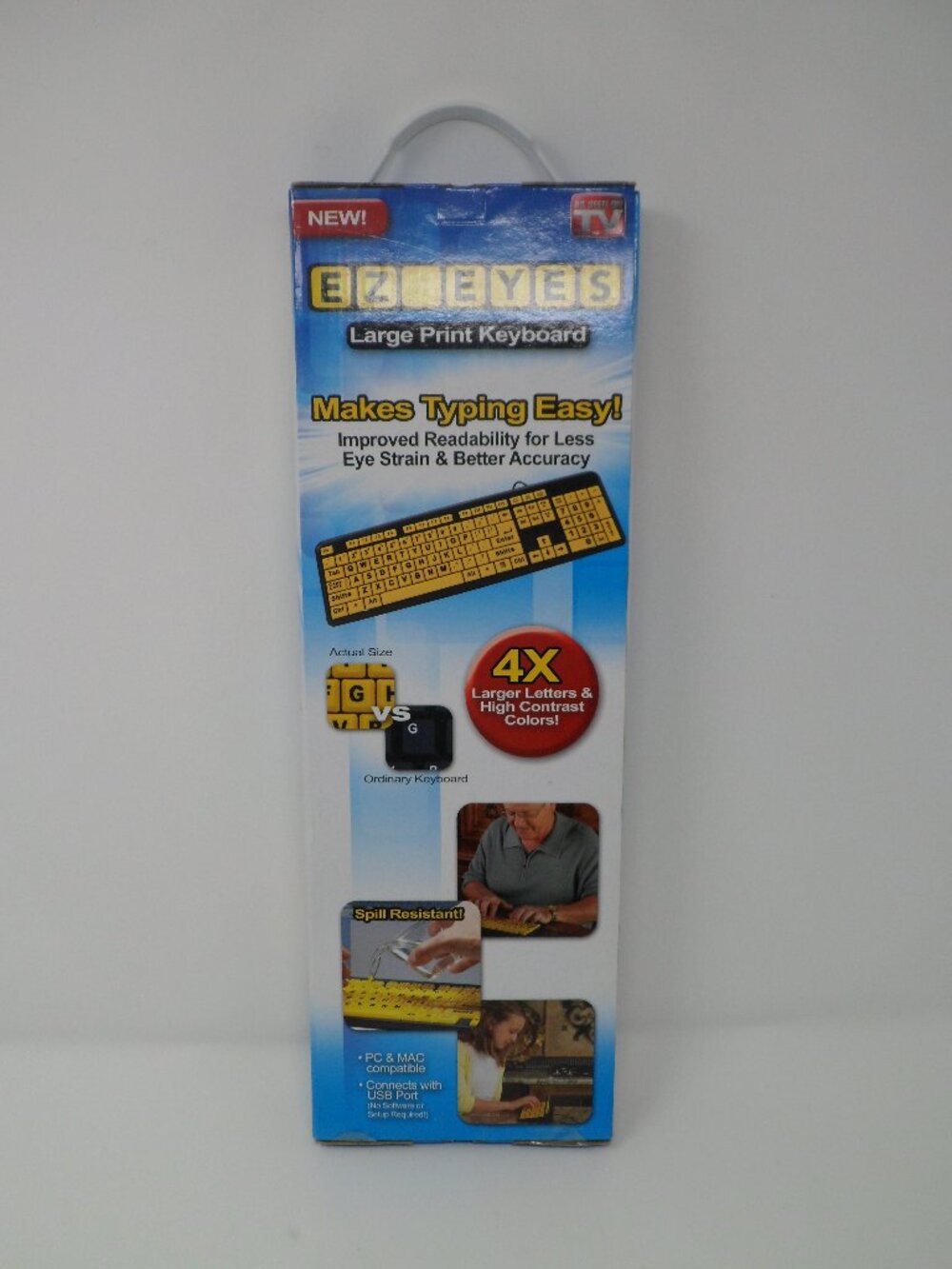 EZ Eyes Large Print Keyboard 4X Larger Letters & High Contrast Colors